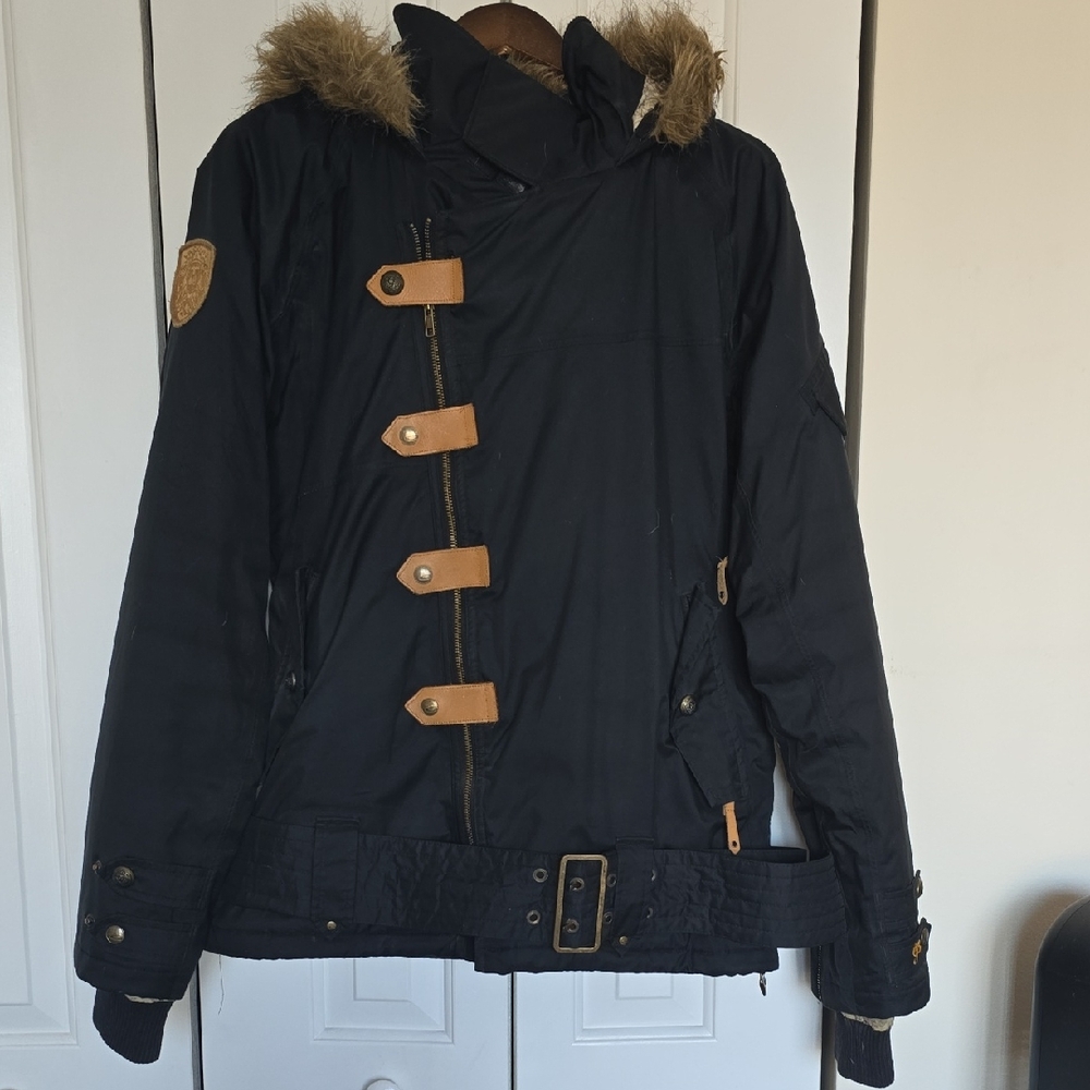 Oakley Dark Blue Jacket with Brown Accents